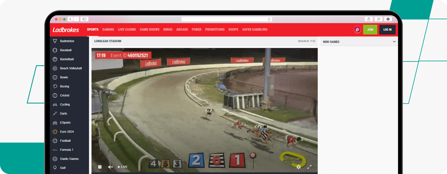 ladbrokes dog racing virtual betting desktop screenshot